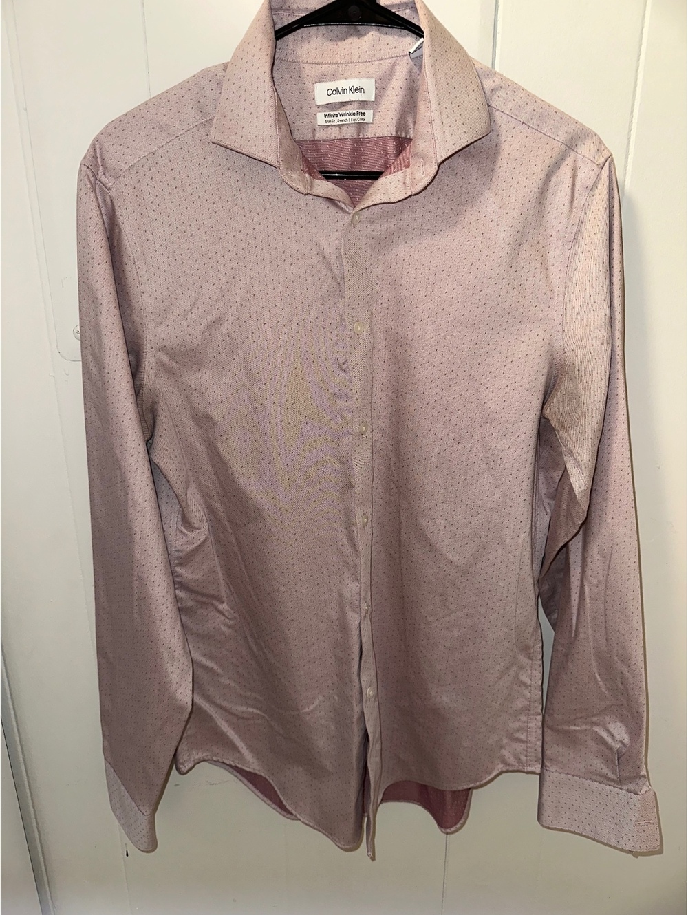 Calvin Klein Men's Slim Fit Wrinkle Free Dress Shirt, Medium 15½ 34/35, Stretch,